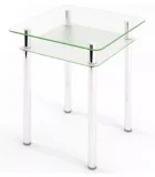 Glass dining table D-02-2 with tempered glass and chrome legs order